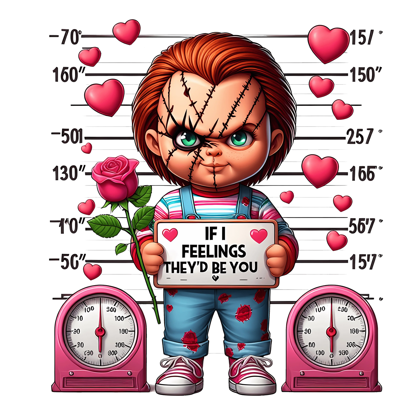 Chucky If I Feelings They'd Be You Valentine's Day Design - DTF Ready To Press