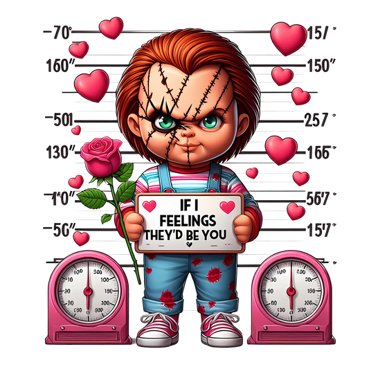 Chucky If I Feelings They'd Be You Valentine's Day Design - DTF Ready To Press