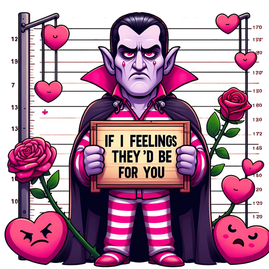 Dracula If I Feelings They'd For You Valentine's Day Design - DTF Ready To Press
