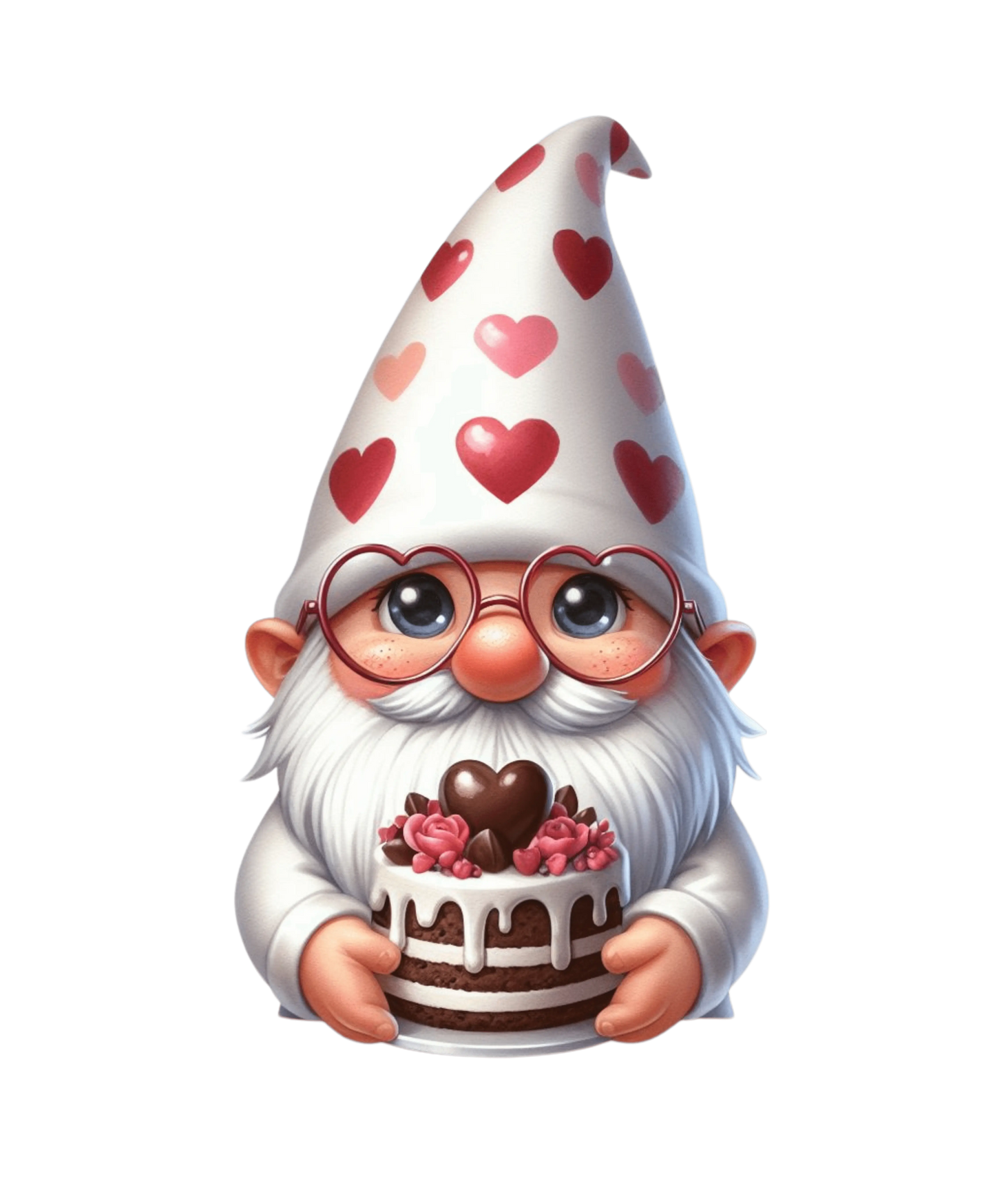 Gnome Cake For You Valentine's Day Design - DTF Ready To Press