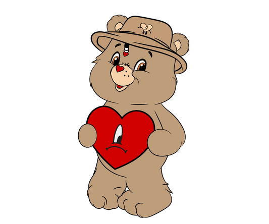 Care Bears And Bad Bunny Valentine's Day Design - DTF Ready To Press