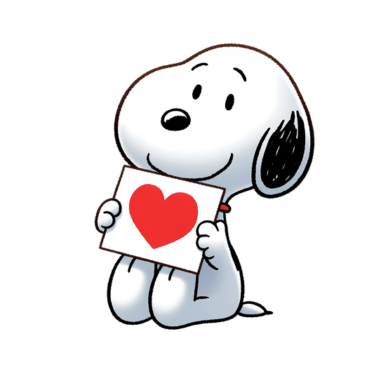 Peanuts Snoopy Valentine's Day Heart Design - DTF Ready To Press