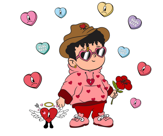 Bad Bunny Bebesota Bebecita Friktona Valentine's Day Design - DTF Ready To Press