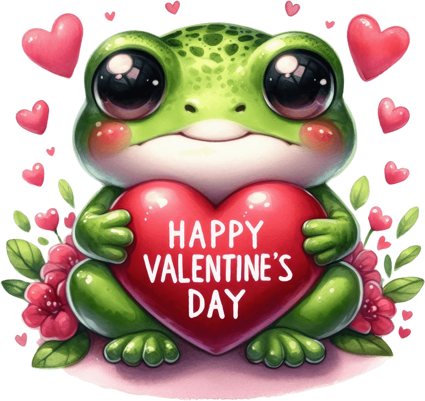 Happy Valentine's Day Frog Design - DTF Ready To Press