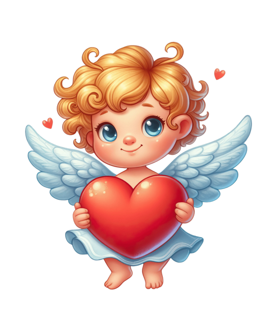 Cute Cupid Valentine's Day Heart Design - DTF Ready To Press