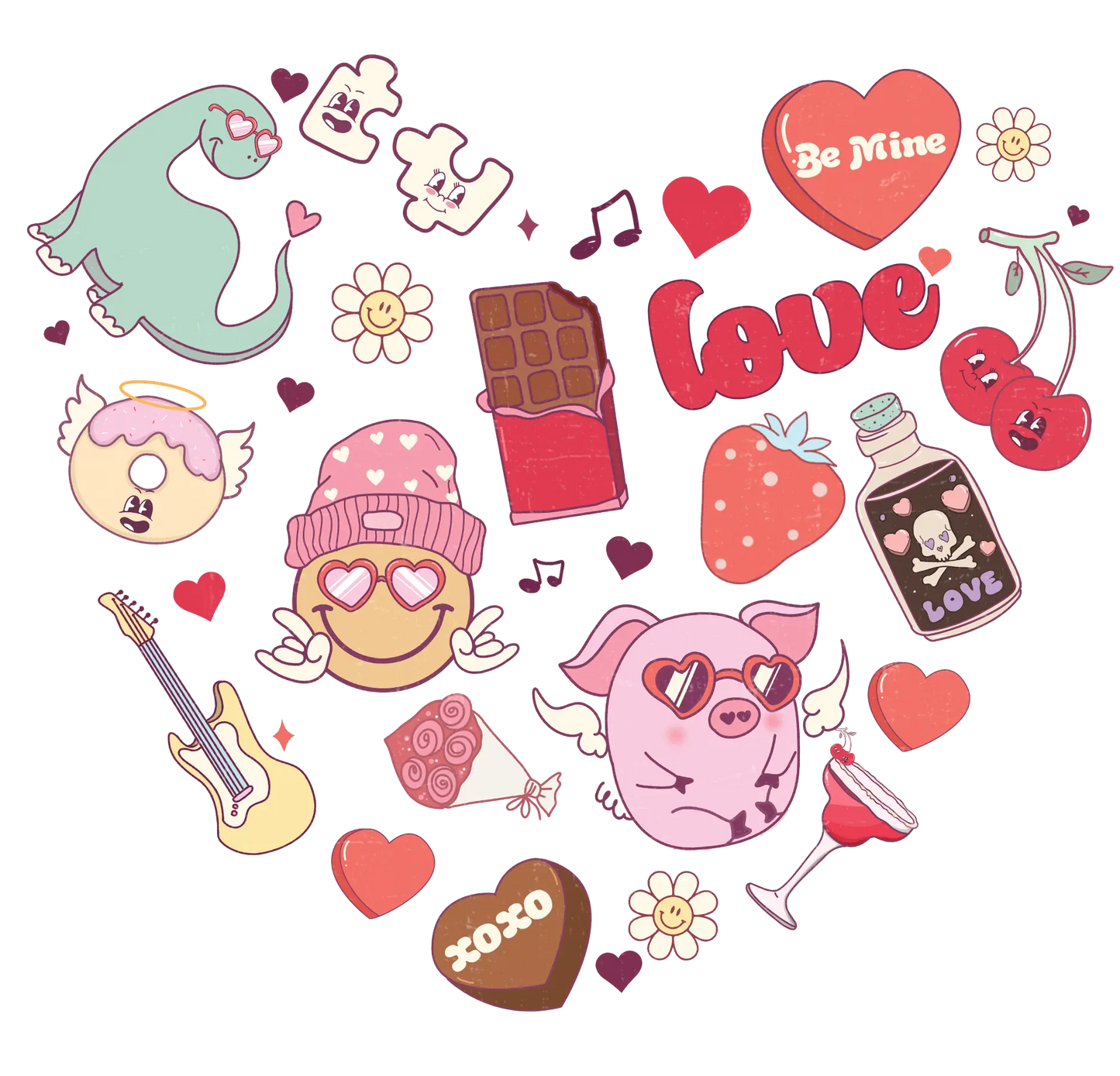 Love Be Mine XOXO Valentine's Day Design - DTF Ready To Press