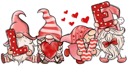 Gnome Love Valentine's Day Design - DTF Ready To Press