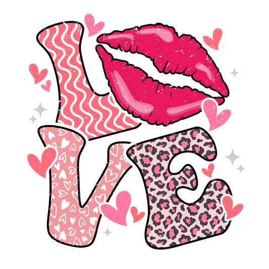 Love Valentine's Day Leopard Design - DTF Ready To Press