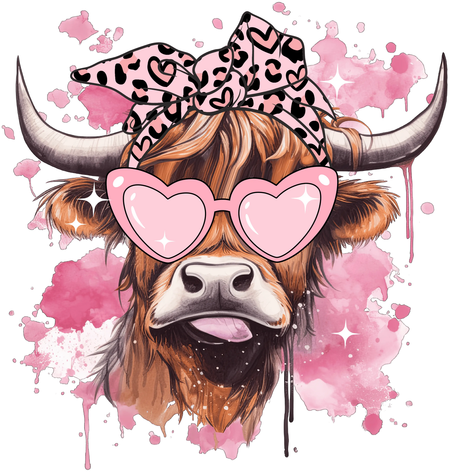 Farm Life Valentine's Day Cow Design - DTF Ready To Press