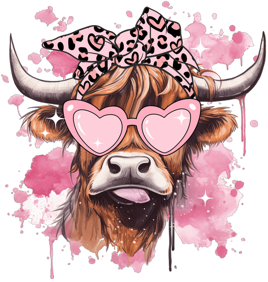 Farm Life Valentine's Day Cow Design - DTF Ready To Press