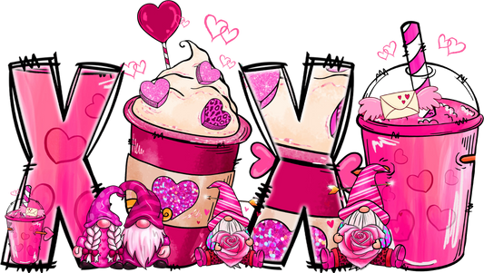 XOXO Valentine's Day Gnome Design - DTF Ready To Press