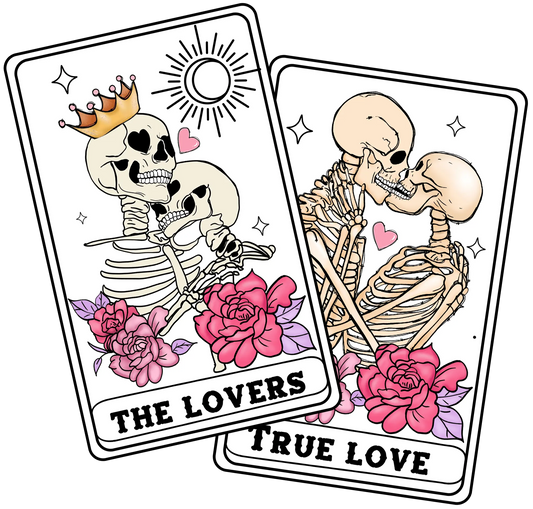 Tarot Cards The Lovers, True Love Valentine's Day Design - DTF Ready To Press