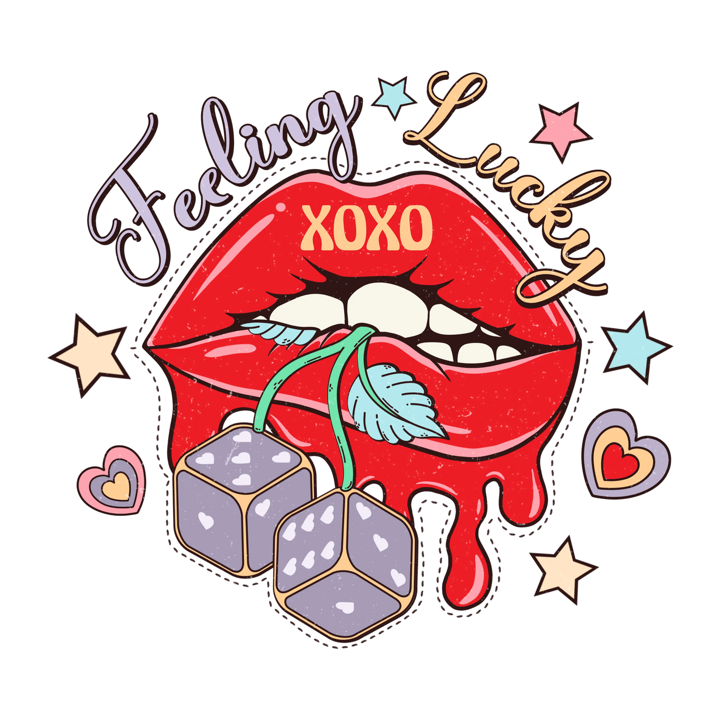 Feeling Lucky XOXO Valentine's Day Design - DTF Ready To Press