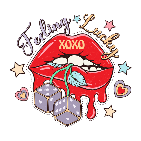 Feeling Lucky XOXO Valentine's Day Design - DTF Ready To Press