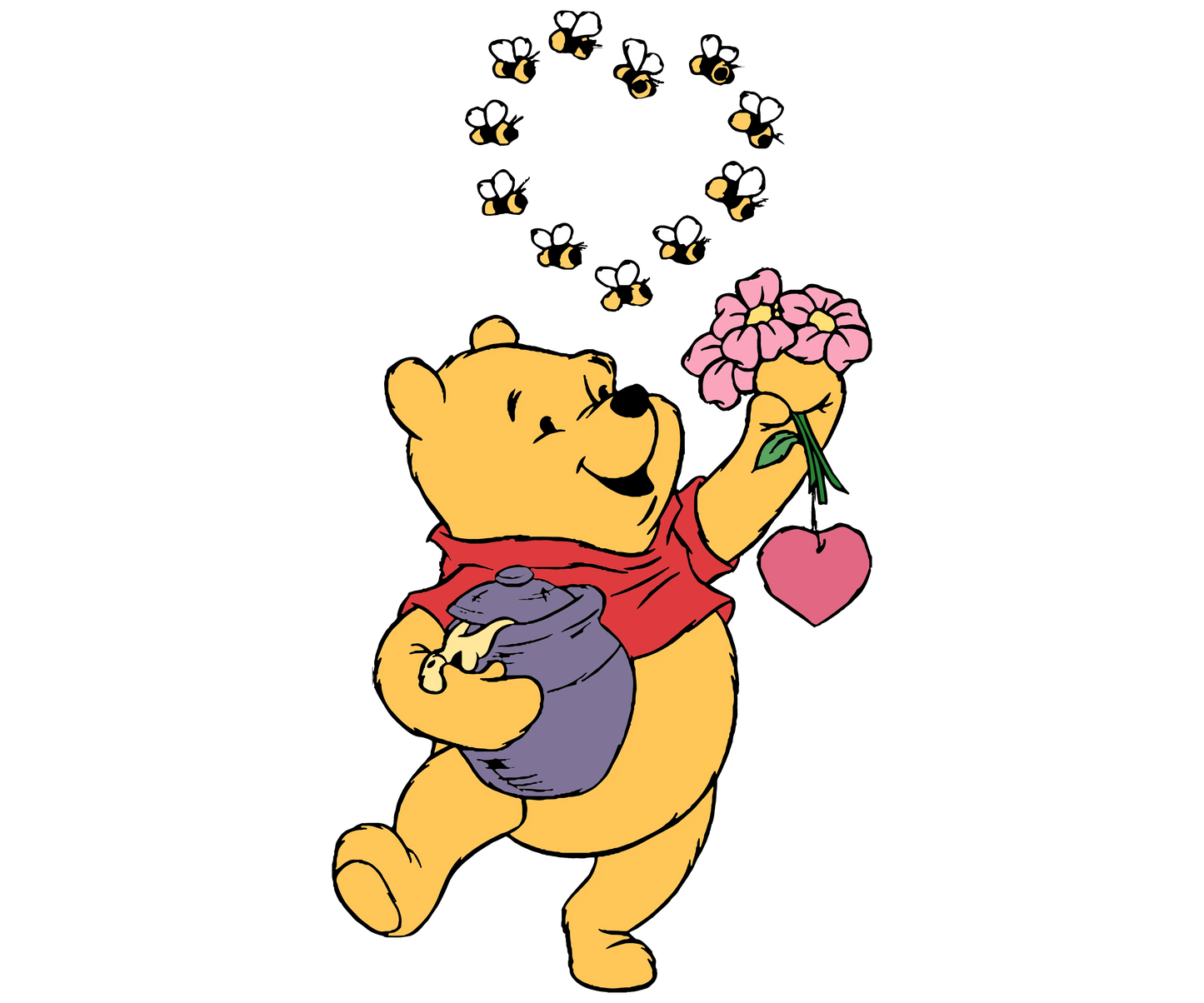Winnie The Pooh Valentine Design - DTF Ready To Press