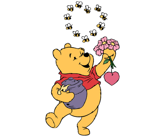 Winnie The Pooh Valentine Design - DTF Ready To Press