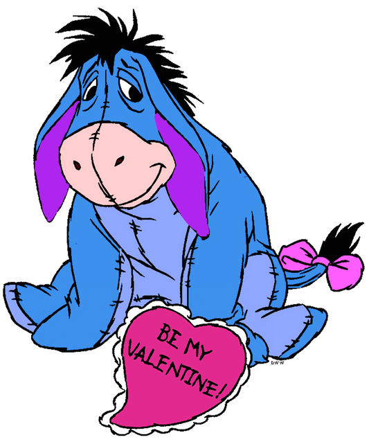 Winnie The Pooh Eeyore Be My Valentine Design - DTF Ready To Press
