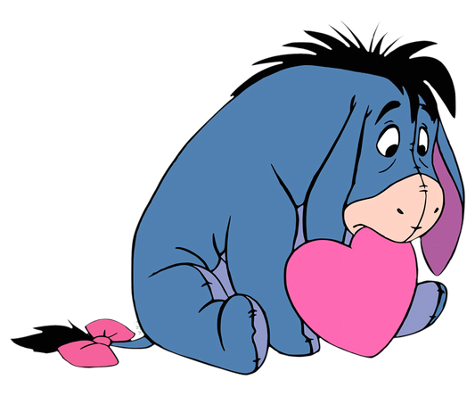Winnie The Pooh Eeyore Valentine's Day Heart Design - DTF Ready To Press