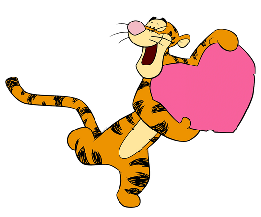 Winnie The Pooh Tigger Valentine's Day Design - DTF Ready To Press