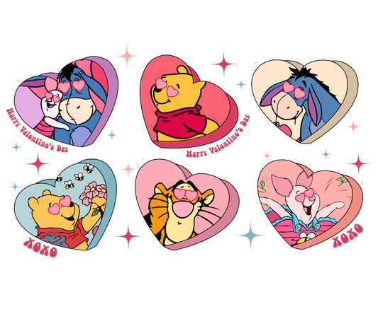 Winnie The Pooh Happy Valentine's Day Design - DTF Ready To Press