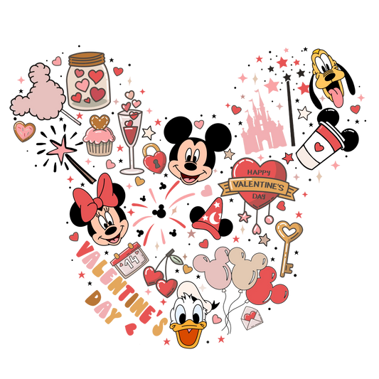 Disneyland Happy Valentine's Day Design - DTF Ready To Press