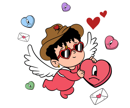 Bad Bunny Baby Valentine's Day Design - DTF Ready To Press