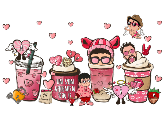 Valentine's Day Drink Design - DTF Ready To Press