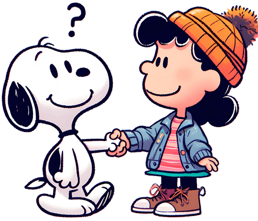 The Peanuts Snoopy And Lucy Van Pelt Cartoon Design - DTF Ready To Press