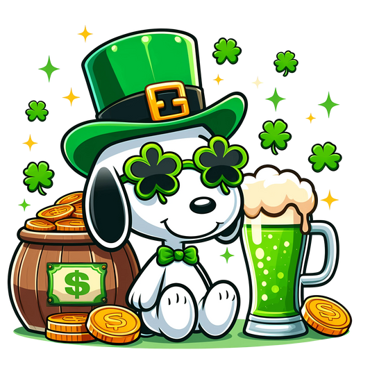Patrick Day Snoopy The Peanuts Beagle Design - DTF Ready To Press