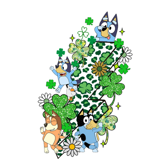 Patrick's Day Bluey Lightning  - DTF Ready To Press