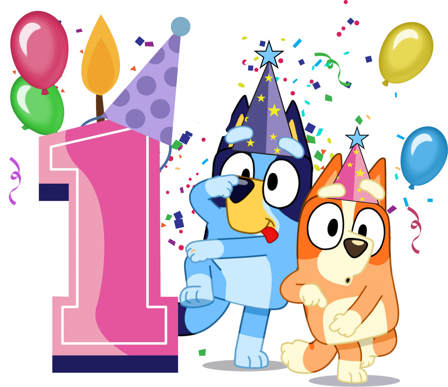 First Birthday Girl Bluey Design - DTF Ready To Press