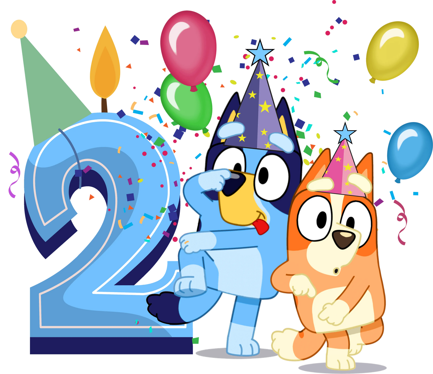 2 Year Old Birthday Bluey Design - DTF Ready To Press