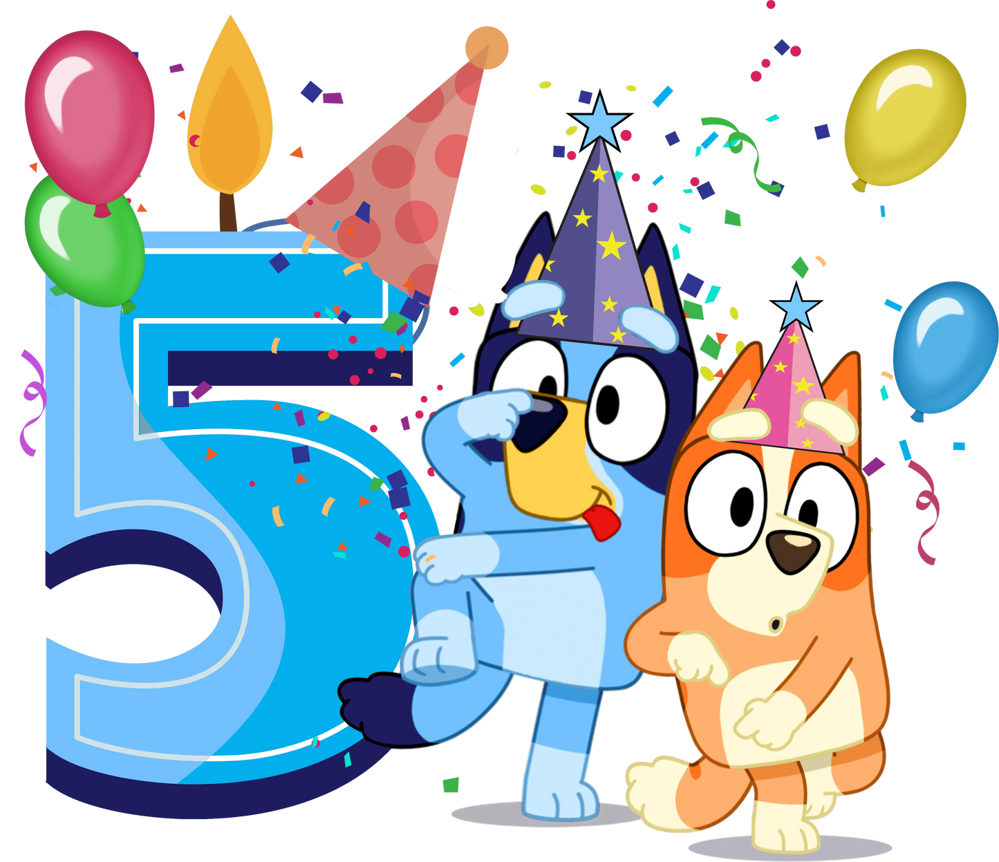 5th Birthday Boy Bluey Design - DTF Ready To Press