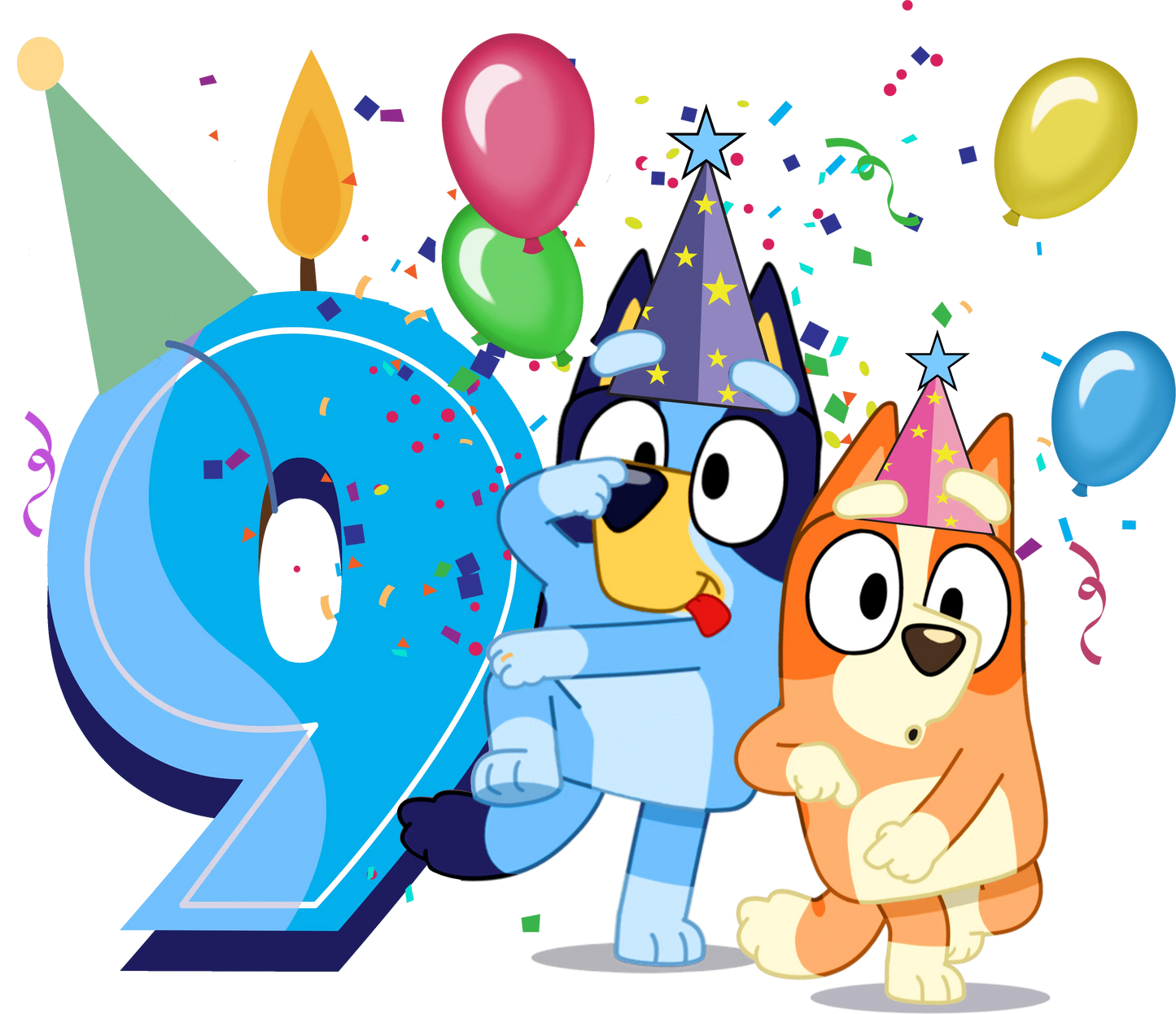 Bluey 9nd Birthday Boy Design - DTF Ready To Press