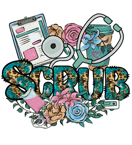 Scrub Life Western Design - DTF Ready To Press