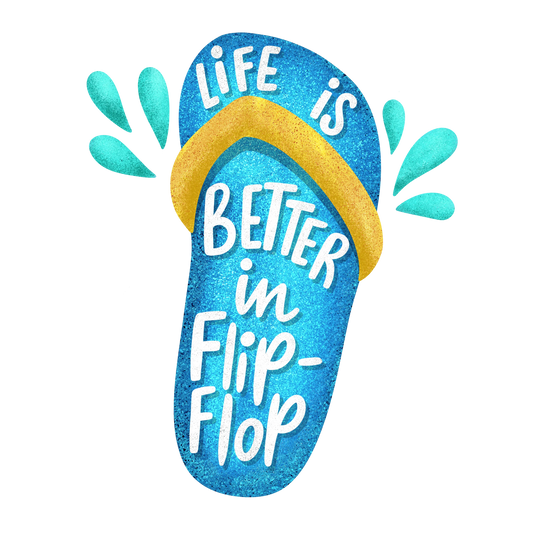 Funny Flip-Flop Design - DTF Ready To Press