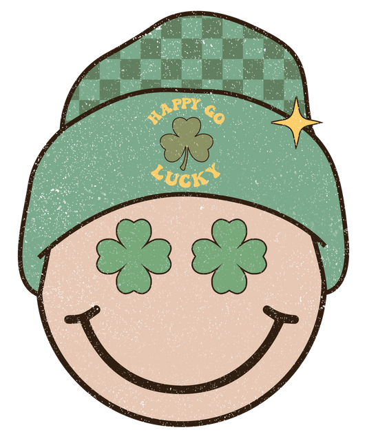 Happy Go Lucky Smile Saint Patrick's Day Design - DTF Ready To Press