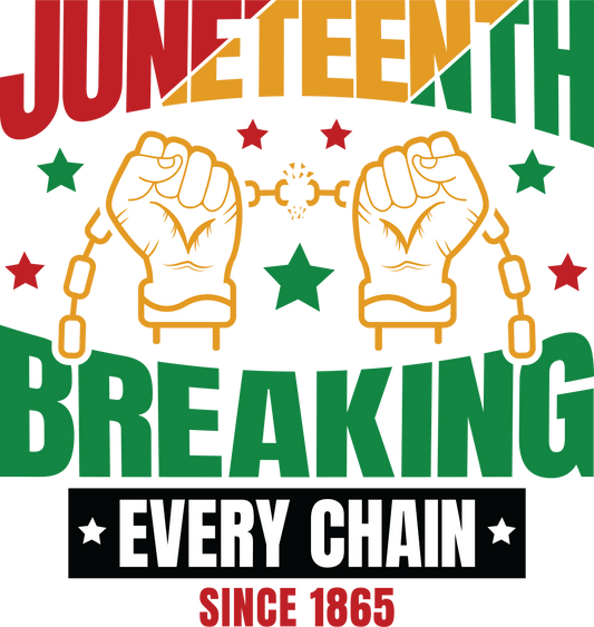 Juneteenth Breaking Every Chain Design - DTF Ready To Press