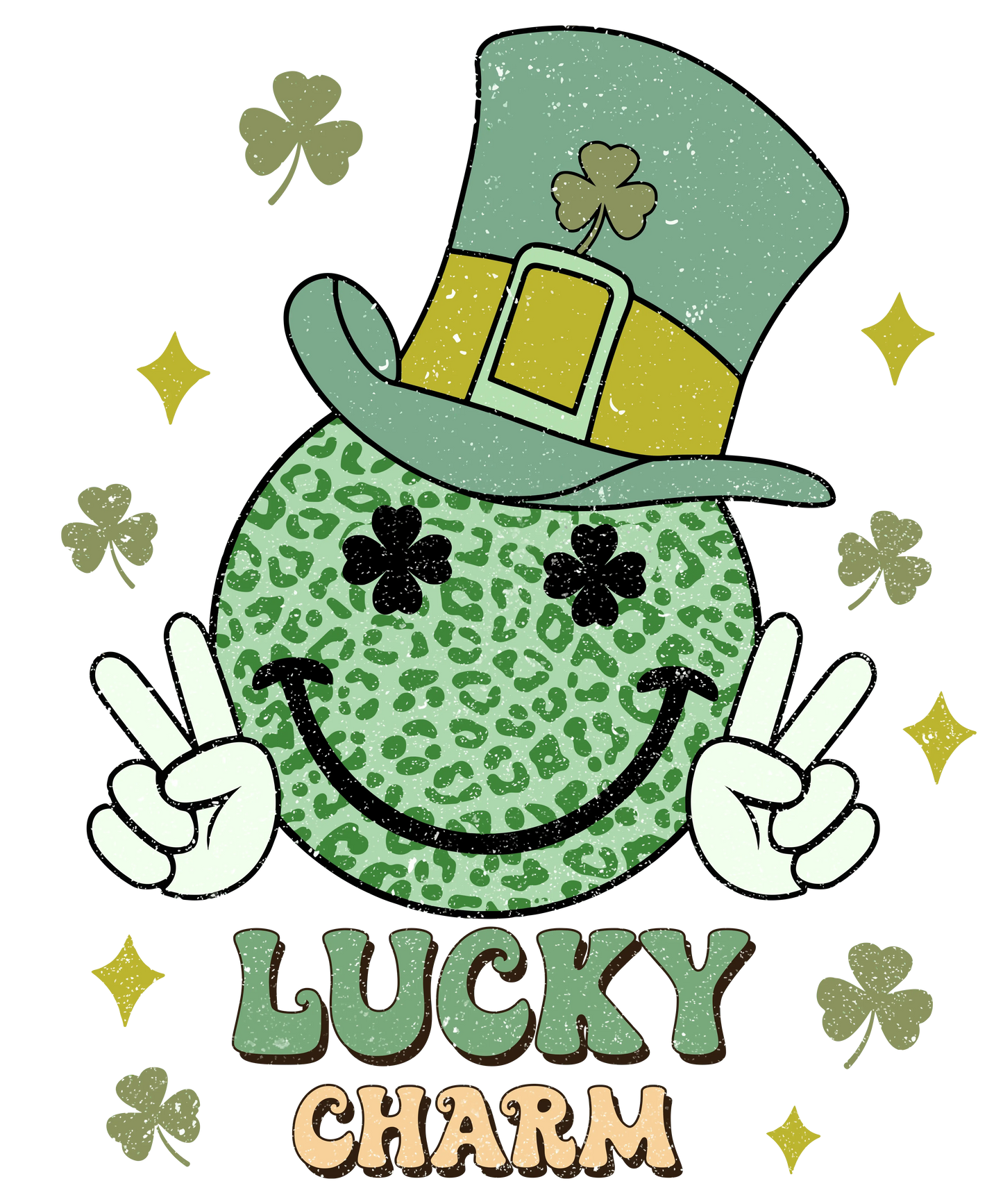 Lucky Charm Smile Saint Patrick's Day Design - DTF Ready To Press