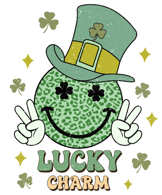 Lucky Charm Smile Saint Patrick's Day Design - DTF Ready To Press