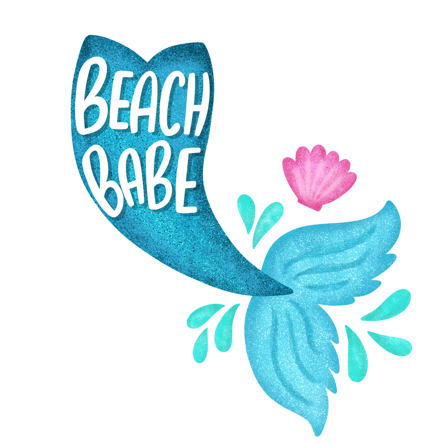 Beach Babe Mermaid Design - DTF Ready To Press