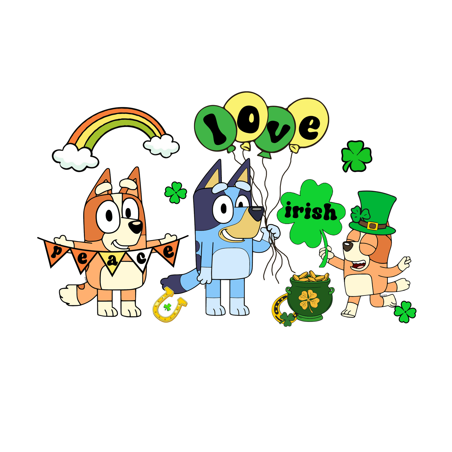 Bluey's St Patrick's Day Adventure  - DTF Ready To Press