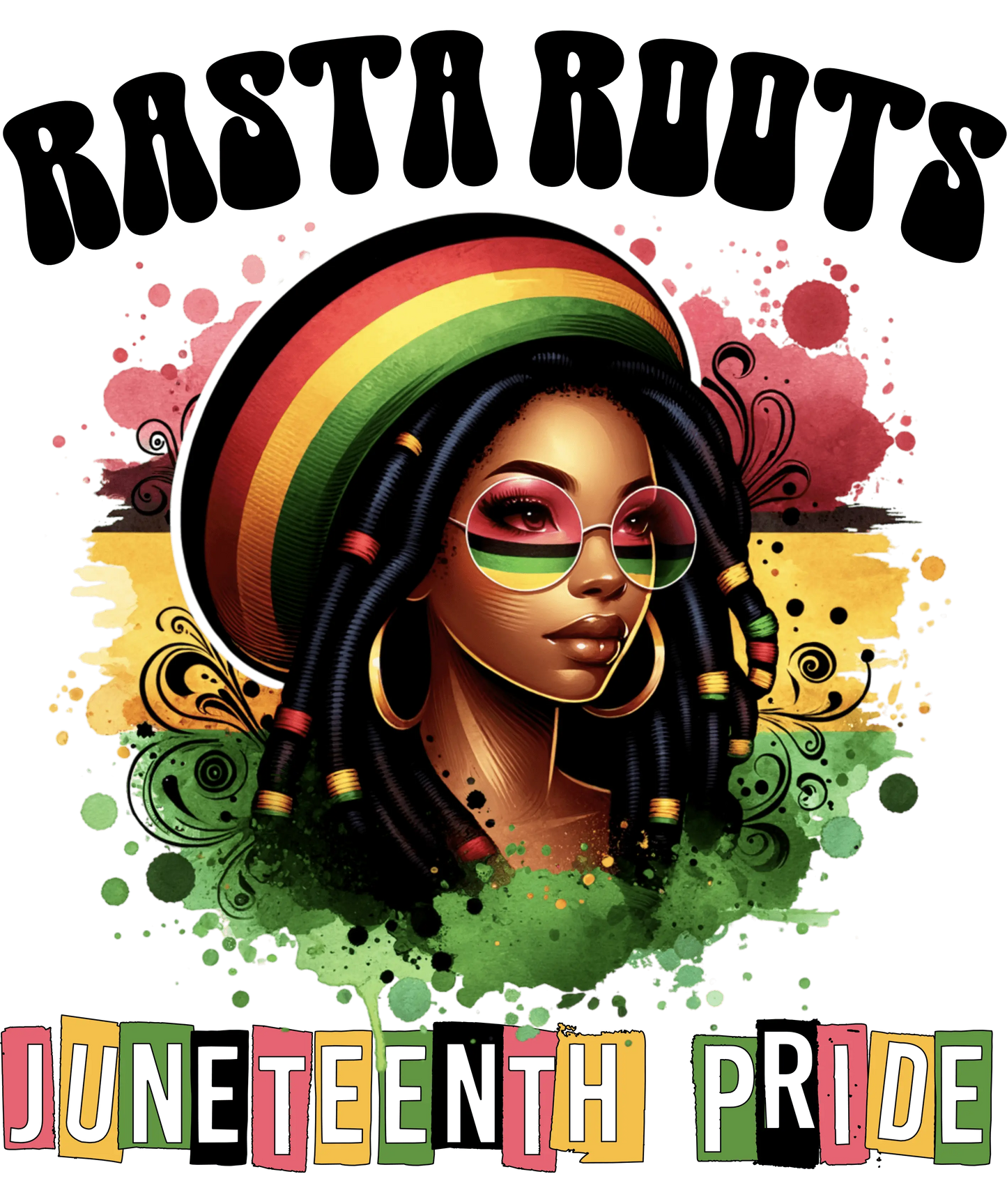 Rasta Roods Juneteenth Pride Design - DTF Ready To Press