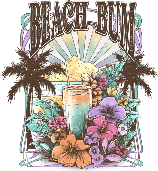 Beach Bum Design - DTF Ready To Press