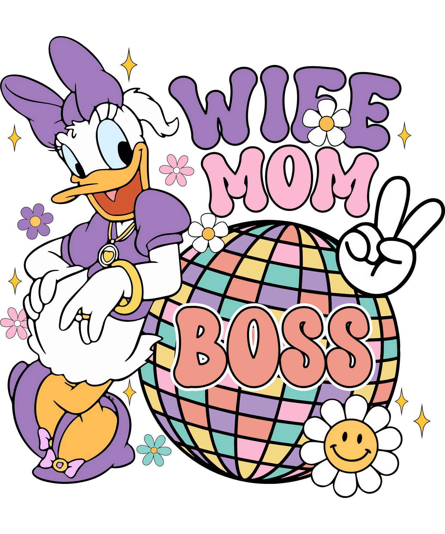 Wife Mom Boss Design - DTF Ready To Press